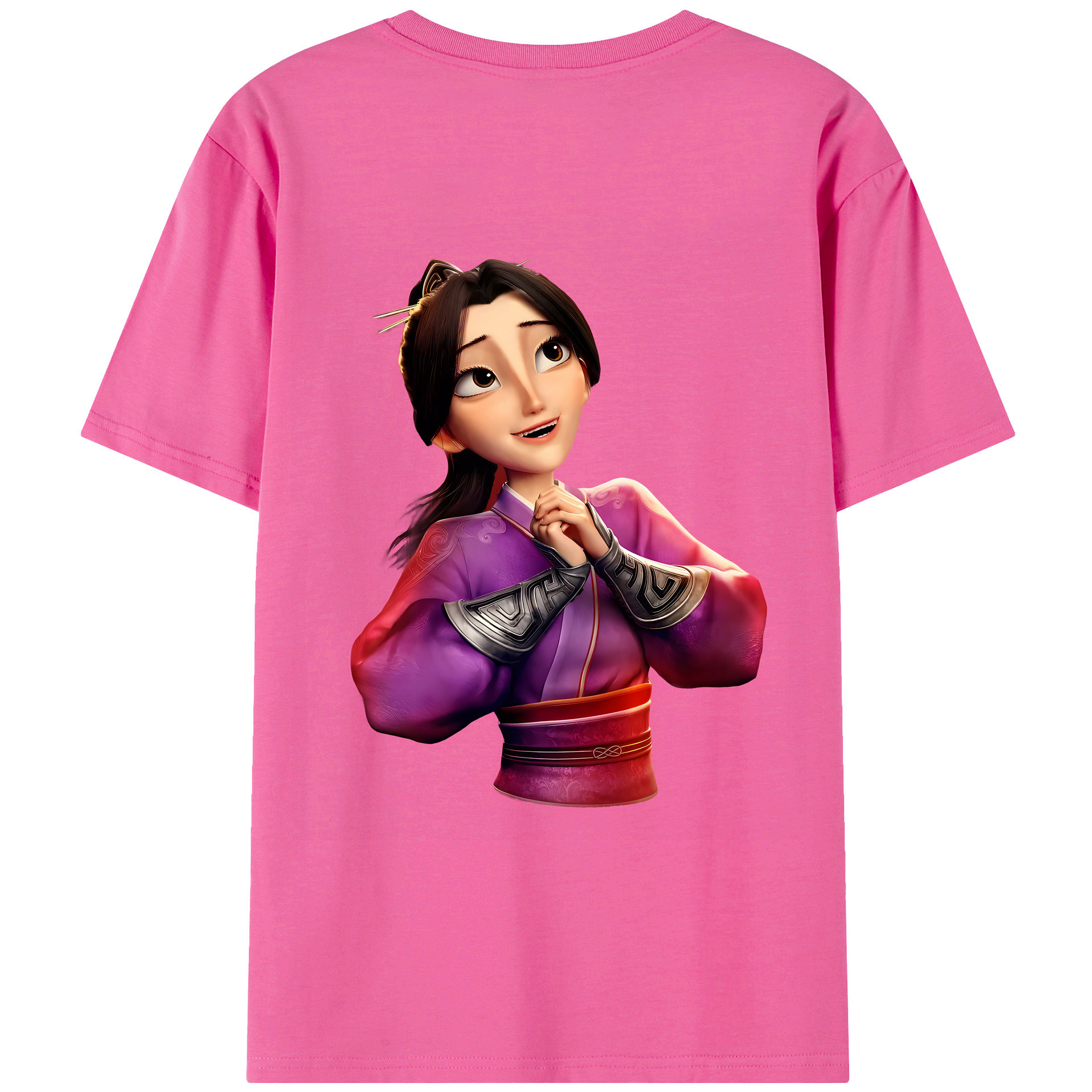 （画像用） Ne Zha 2 ナタ 魔童の大暴れ レディース半袖Tシャツ(バックプリント)